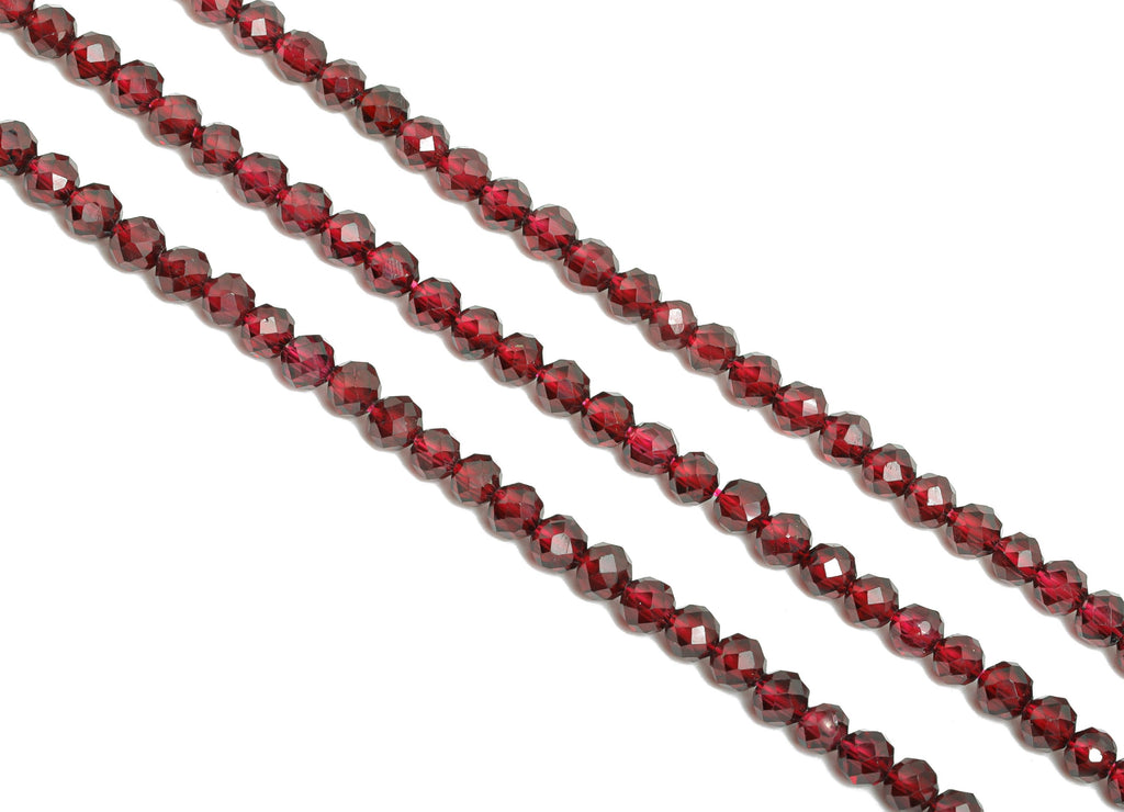 4mm Garnet Natural Stone Bead - Faceted Round Garnet 15.5 inch /Strand - Sparking Gemstone Beads for Handmade - Jewelry DIY - NS2419 - DOMEDBAZAAR