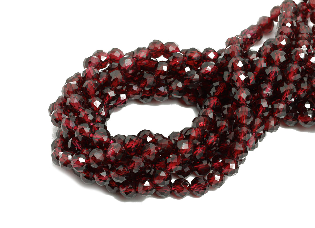 4mm Garnet Natural Stone Bead - Faceted Round Garnet 15.5 inch /Strand - Sparking Gemstone Beads for Handmade - Jewelry DIY - NS2419 - DOMEDBAZAAR