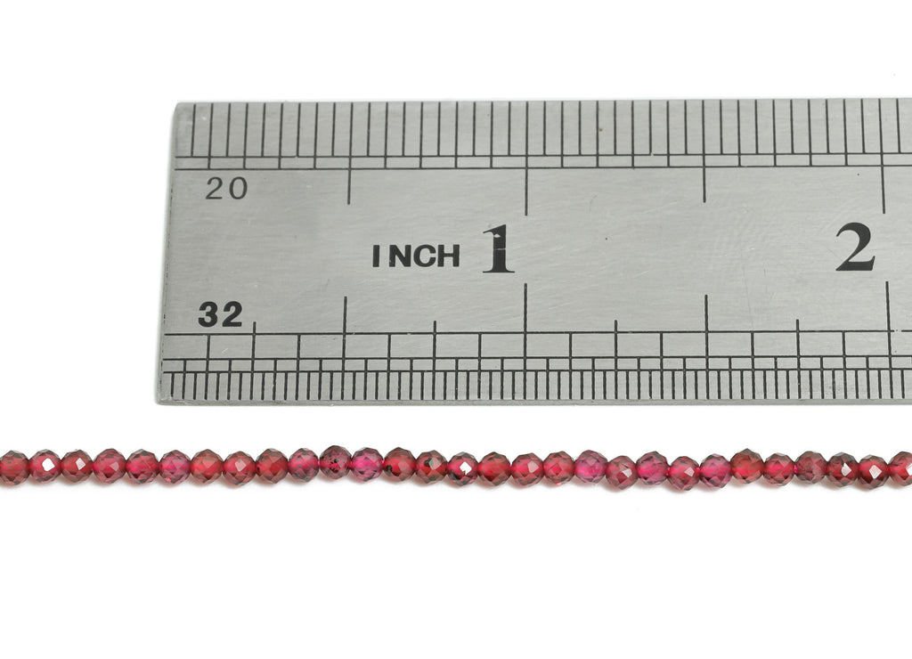 Garnet Natural Stone Beads - Faceted Round Garnet 15.5 inch /Strand - Sparkling Gemstone Beads for Handmade - DIY Crafting Beads - NS2502 - DOMEDBAZAAR