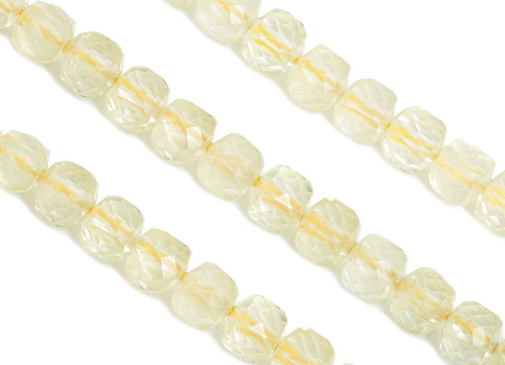 4mm Citrine Natural Stone Bead - Faceted Cube Citrine 15.5 inch /Strand - Gemstone Beads for Handmade - Crafting Bead - Healing Bead -NS2508 - DOMEDBAZAAR