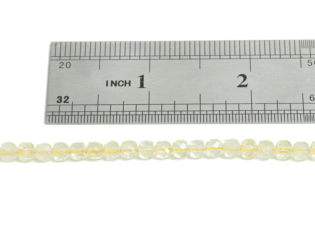 4mm Citrine Natural Stone Bead - Faceted Cube Citrine 15.5 inch /Strand - Gemstone Beads for Handmade - Crafting Bead - Healing Bead -NS2508 - DOMEDBAZAAR