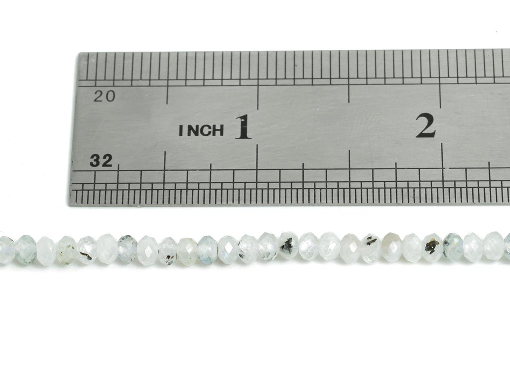 4mm Moonstone Natural Stone Beads - Faceted Round Moonstone 16.5 inch /Strand - Gemstone Beads for Handmade - DIY Crystal Beads - NS2684 - DOMEDBAZAAR