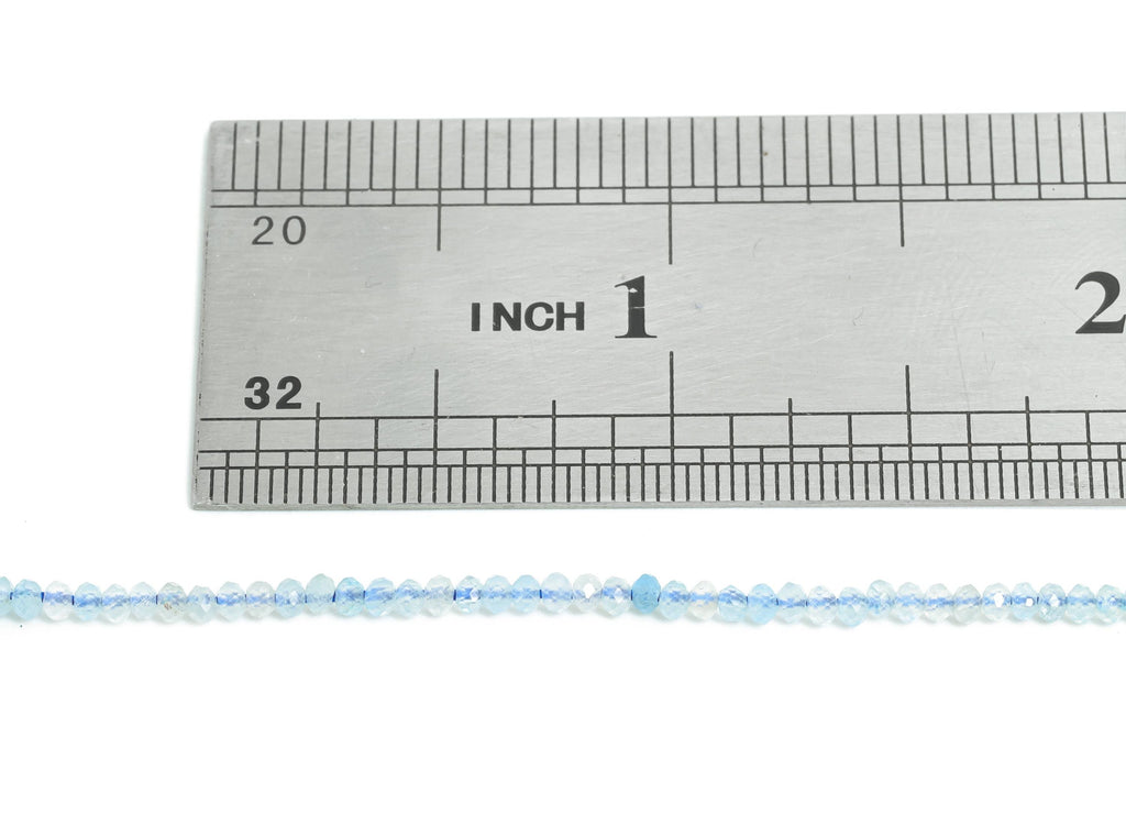 2x1.5mm Aquamarine Natural Stone Bead - Faceted Rondella Bead 15.5 inch /Strand - Gemstone Beads for Handmade - Crystal Healing - NS2446 - DOMEDBAZAAR