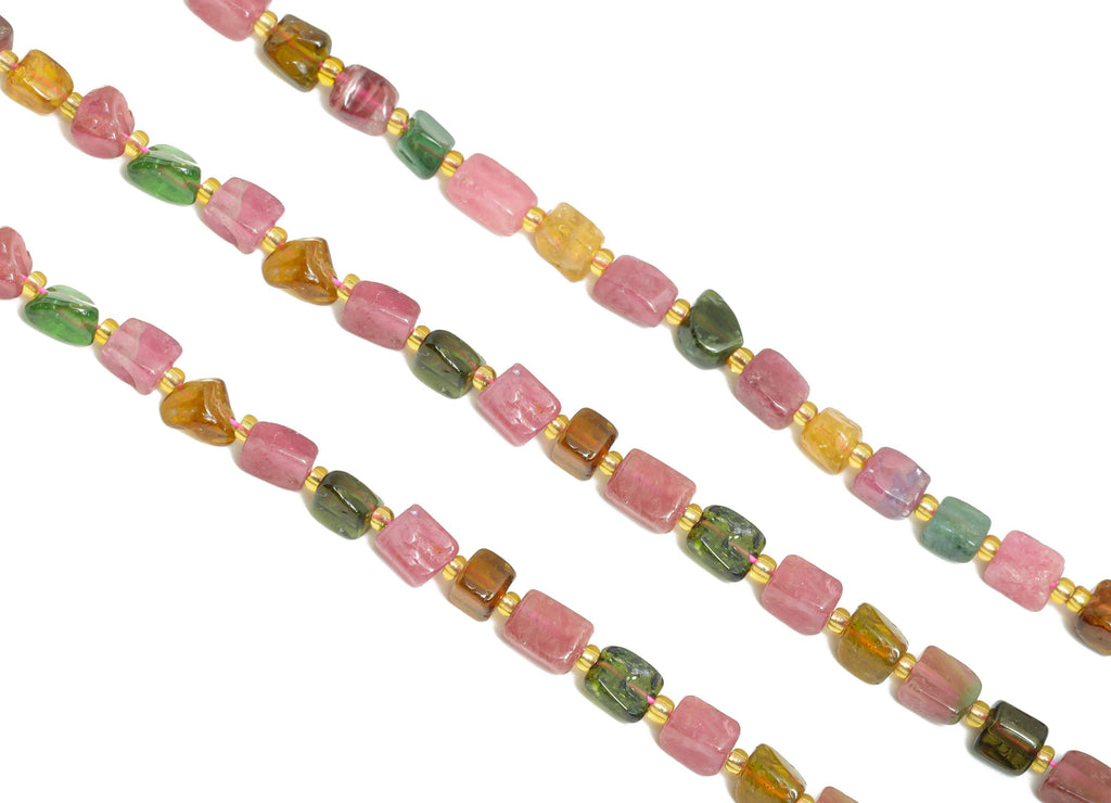 6x4mm Tourmaline Natural Stone Beads - Nugget Tourmaline 15.5 inch /Strand - Handmade Gemstone Beads - Crystal Beads - Jewelry DIY - NS2708 - DOMEDBAZAAR
