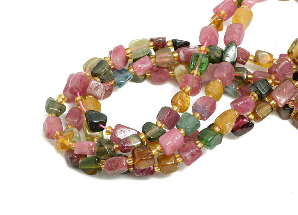 6x4mm Tourmaline Natural Stone Beads - Nugget Tourmaline 15.5 inch /Strand - Handmade Gemstone Beads - Crystal Beads - Jewelry DIY - NS2708 - DOMEDBAZAAR