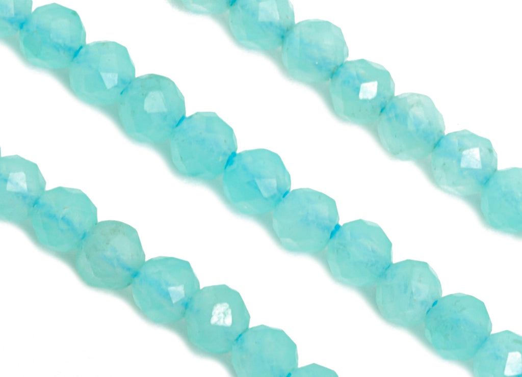 2mm Amazonite Natural Stone Beads - Faceted Round Amazonite 15.5 inch /Strand - High-Quality Gemstone Beads - Crystal Healing Beads - NS2447 - DOMEDBAZAAR