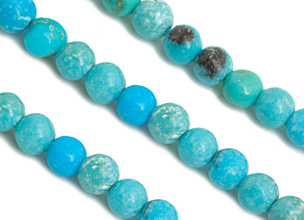 3mm Turquoise Natural Stone Beads - Smooth Round Turquoise 15.5 inch /Strand - Handmade Gemstone Jewelry - DIY Crafting Beads - NS2955 - DOMEDBAZAAR