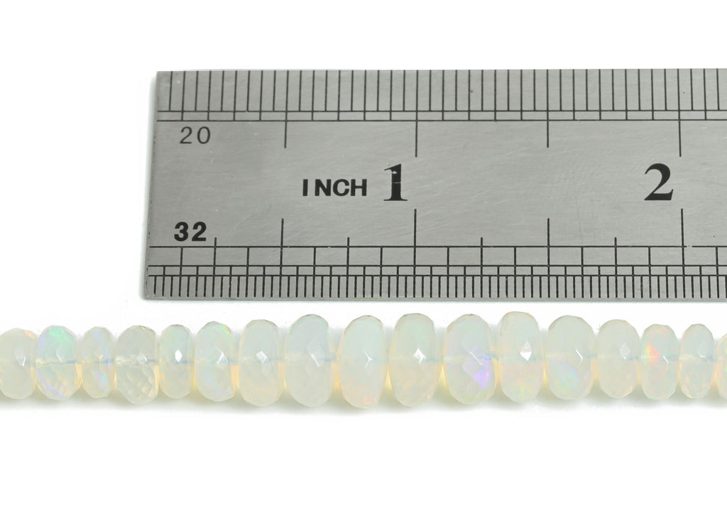5.3mm to 8.4mm White Opal Natural Beads - Rondella Disc White Opal 16.5 inch /Strand - Crafting Gemstone Bead - Healing Stone Bead - NS2703 - DOMEDBAZAAR