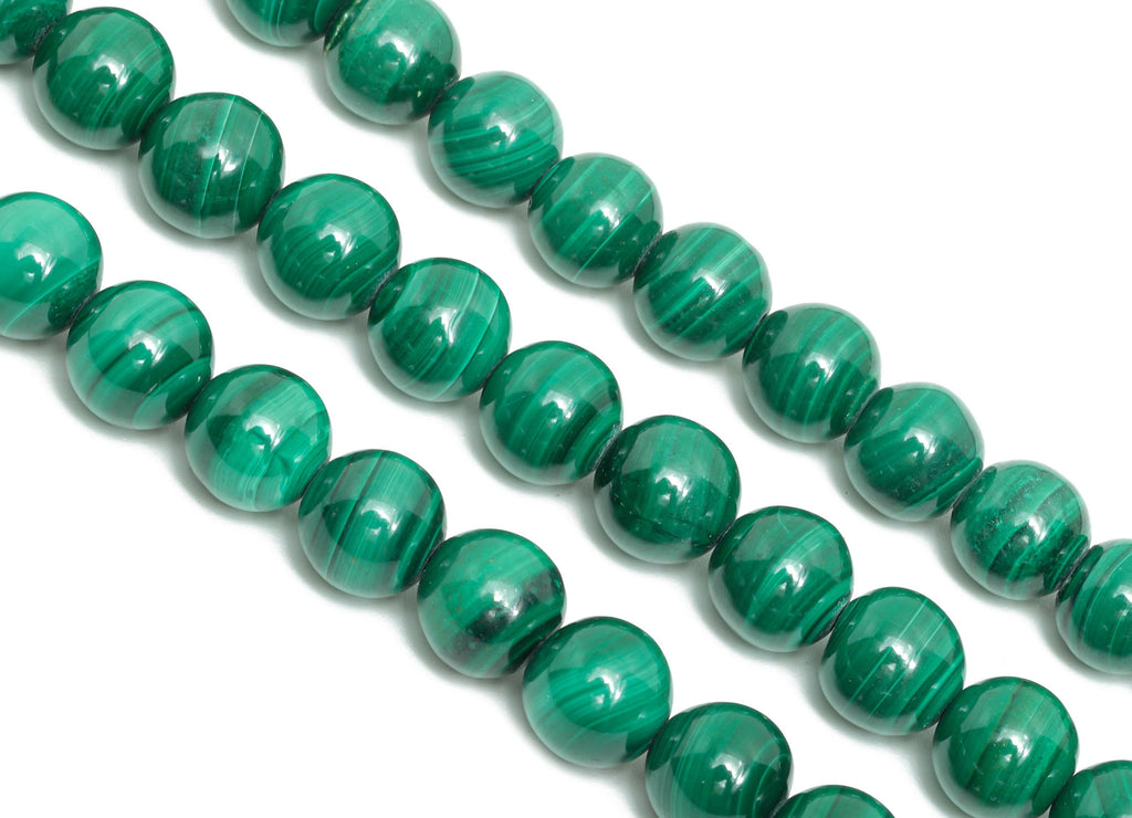 7mm Malachite Natural Stone Beads - Round Malachite 15.5 inch /Strand - Handmade Gemstone Bead - Crafting Bead - Smooth Stone Bead - NS2407 - DOMEDBAZAAR