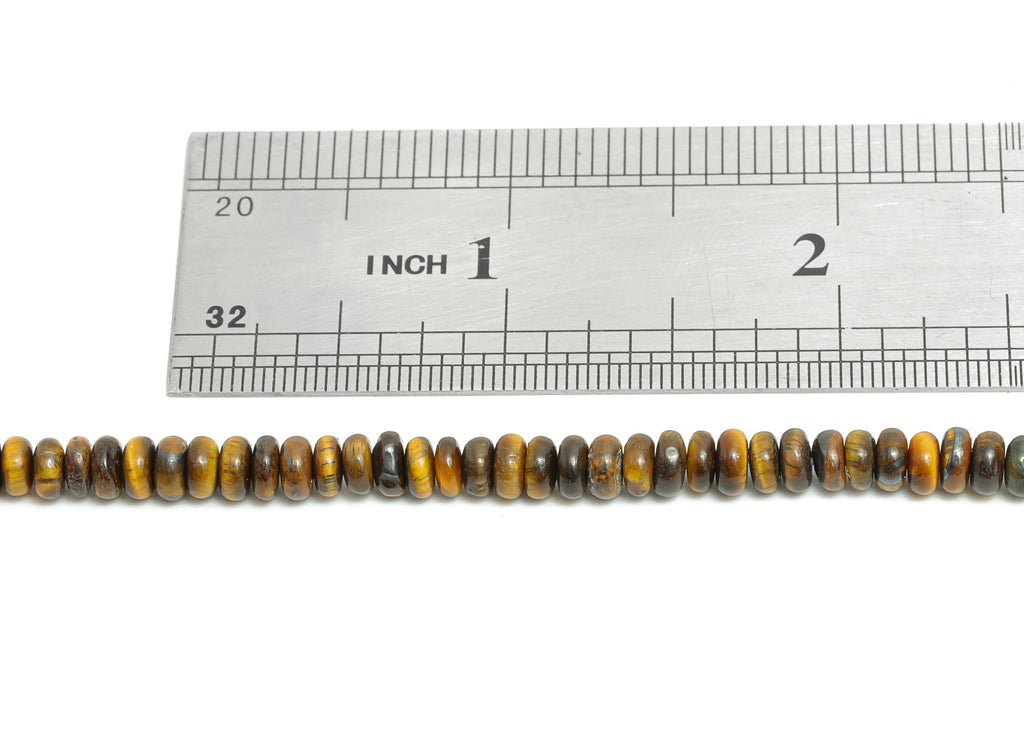 4x2mm Tigereye Natural Beads - Smooth Rondella Tigereye Natural Stone 15 inch /Strand - Crafting Gemstone Bead - Healing Stone Bead - NS2996 - DOMEDBAZAAR