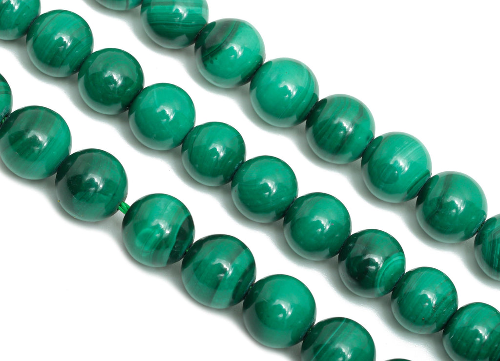6mm Malachite Natural Stone Beads - Smooth Round Malachite 15.5 inch /Strand - DIY Crafting Gemstone Beads - Healing Stone Beads - NS2406 - DOMEDBAZAAR
