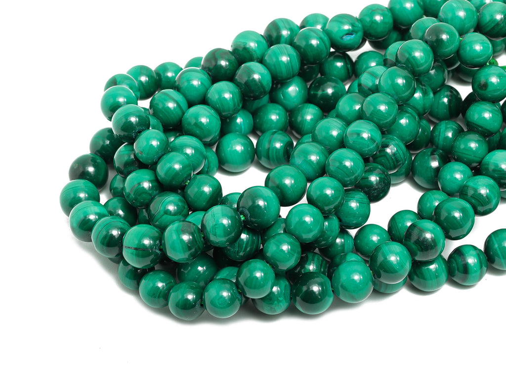 6mm Malachite Natural Stone Beads - Smooth Round Malachite 15.5 inch /Strand - DIY Crafting Gemstone Beads - Healing Stone Beads - NS2406 - DOMEDBAZAAR