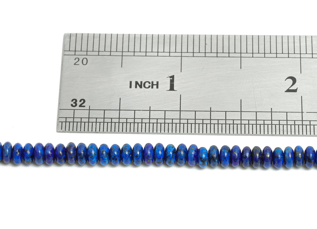 4x2mm Lapis lazuli Natural Stone - Smooth Rondella Lopis Bead 15 inch /Strand - Handmade Jewelry Beads - High-Quality Natural Beads - NS2995 - DOMEDBAZAAR