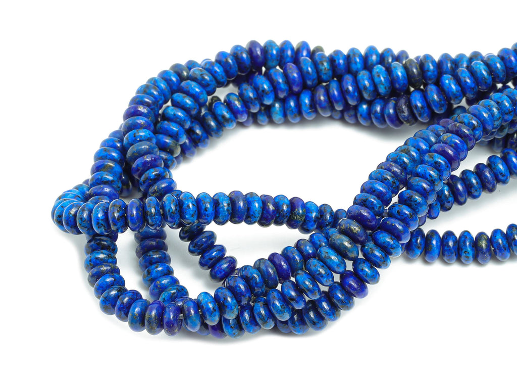 4x2mm Lapis lazuli Natural Stone - Smooth Rondella Lopis Bead 15 inch /Strand - Handmade Jewelry Beads - High-Quality Natural Beads - NS2995 - DOMEDBAZAAR