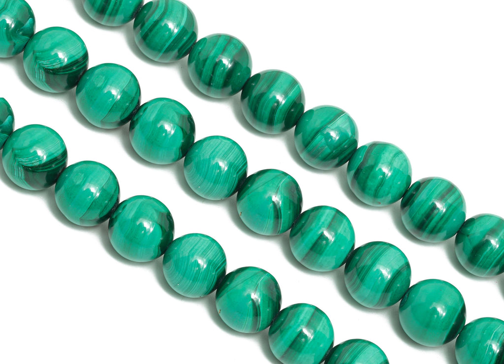 8mm Malachite Natural Stone Beads - Smooth Round Malachite 15.5 inch /Strand - DIY Crafting Gemstone Beads - Healing Stone Beads - NS2408 - DOMEDBAZAAR