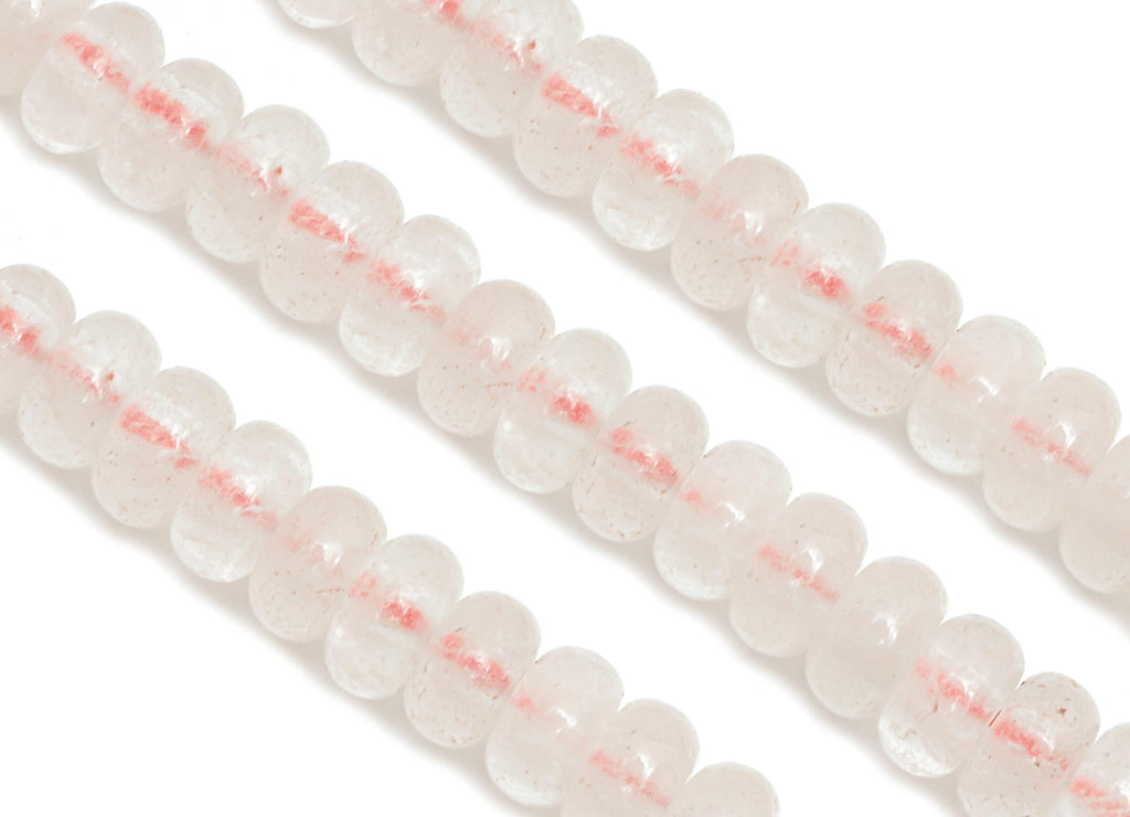 4x2mm Pink Quartz Natural Stone Beads - Smooth Rondella Rose Quartz 15 inch /Strand - DIY Crafting Gemstone Bead - Handmade Jewelry - NS2987 - DOMEDBAZAAR