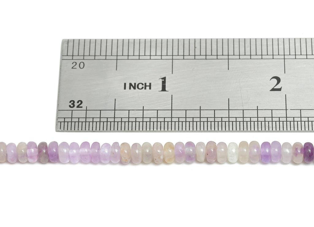 4mm Amethyst Natural Stone Beads - Smooth Rondella Amethyst 15 inch /Strand - Crafting Gemstone Bead Jewelry - Healing Stone Bead - NS2989 - DOMEDBAZAAR