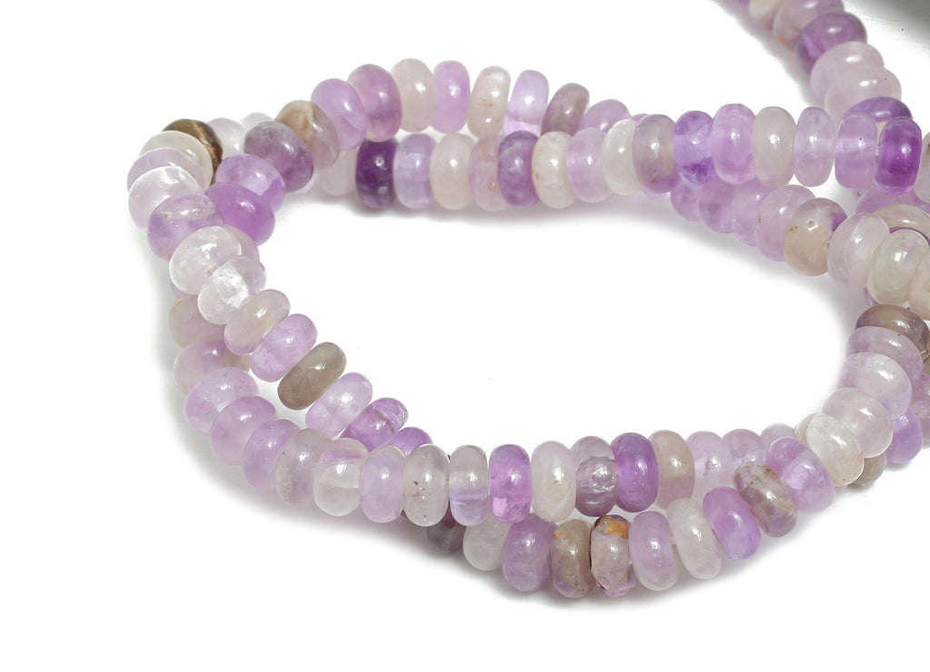 4mm Amethyst Natural Stone Beads - Smooth Rondella Amethyst 15 inch /Strand - Crafting Gemstone Bead Jewelry - Healing Stone Bead - NS2989 - DOMEDBAZAAR
