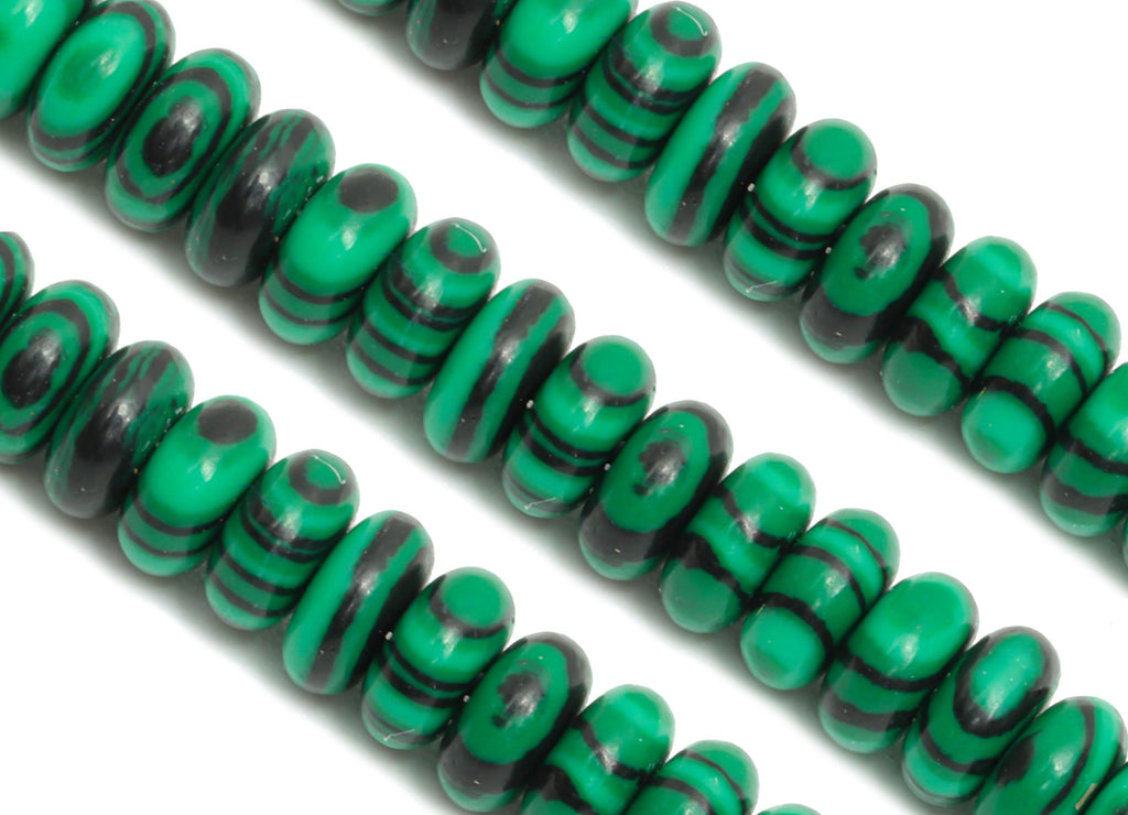 2x4mm Malachite Natural Stone Beads - Smooth Rondella Malachite 15 inch /Strand - Crafting Gemstone Beads - Healing Stone Beads - NS2993 - DOMEDBAZAAR