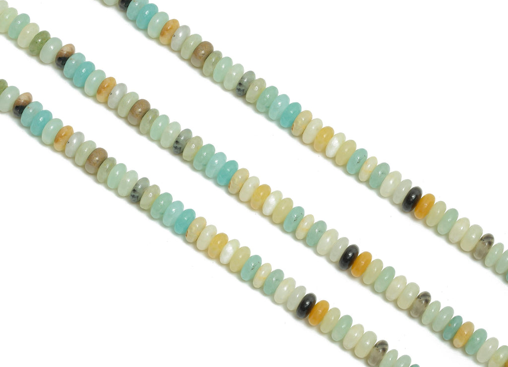 2x4mm Amazonite Natural Stone Beads - Smooth Rondella Amazonite 15 inch /Strand - Crafting Gemstone Beads - Healing Stone Beads - NS2990 - DOMEDBAZAAR
