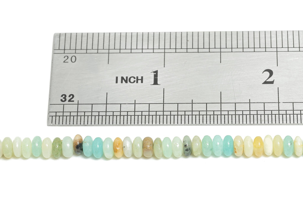2x4mm Amazonite Natural Stone Beads - Smooth Rondella Amazonite 15 inch /Strand - Crafting Gemstone Beads - Healing Stone Beads - NS2990 - DOMEDBAZAAR