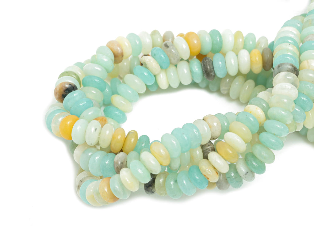 2x4mm Amazonite Natural Stone Beads - Smooth Rondella Amazonite 15 inch /Strand - Crafting Gemstone Beads - Healing Stone Beads - NS2990 - DOMEDBAZAAR