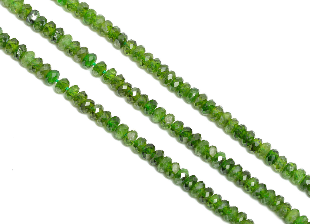 3x4mm Diopside Natural Stone Beads - Faceted Rondella Diopside 15.5 inch /Strand - DIY Crafting Gemstone Beads - Handmade Jewelry - NS2415 - DOMEDBAZAAR