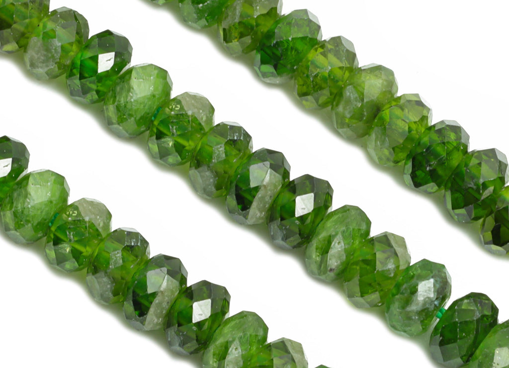 3x4mm Diopside Natural Stone Beads - Faceted Rondella Diopside 15.5 inch /Strand - DIY Crafting Gemstone Beads - Handmade Jewelry - NS2415 - DOMEDBAZAAR