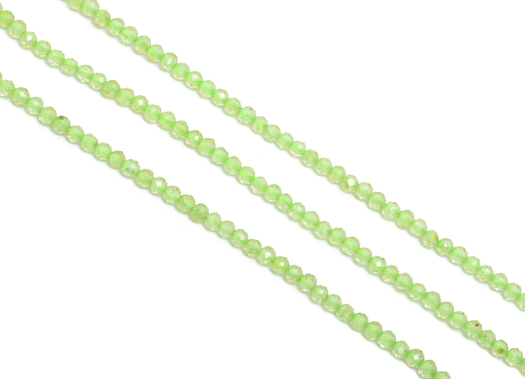 2x1.98mm Peridot Natural Stone Beads - Faceted Green Round Peridot  15.5 inch /Strand - High-Quality DIY Crafting Gemstone Beads -  NS2499 - DOMEDBAZAAR