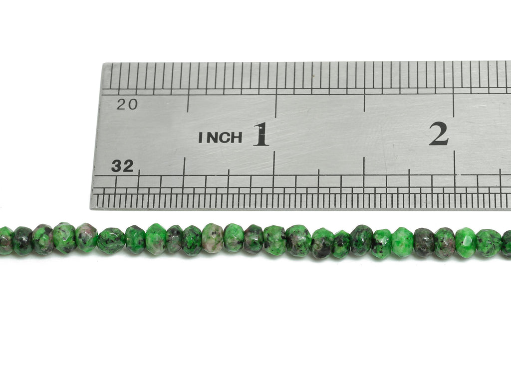 4x2mm Krasnyy Natural Stone Bead - Faceted Ruby Zoisite 14.56 inch /Strand - DIY Crafting Gemstone Beads - Bead Craft Supplies - NS2985 - DOMEDBAZAAR
