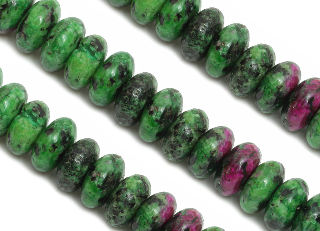 4x2mm Krasnyy Natural Stone Beads - Smooth Rondella 15 inch /Strand - Ruby Zoisite Gemstone Beads - Beading Craft Supplies - NS2994 - DOMEDBAZAAR