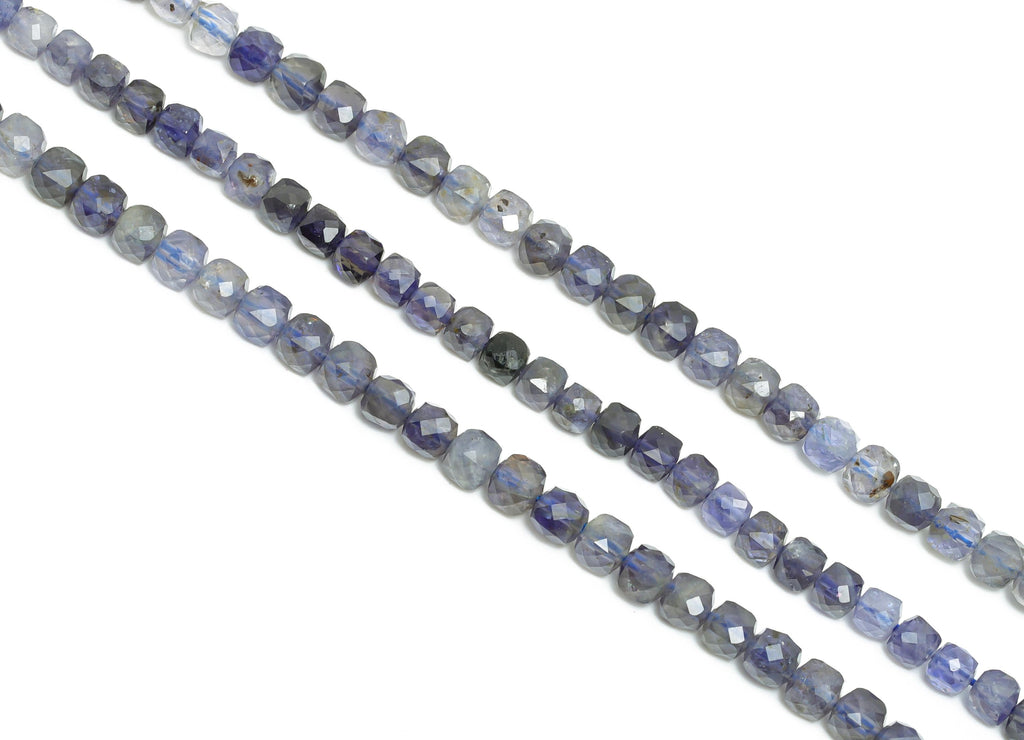 4mm Prehnite Natural Stone Beads - Faceted Cube Prehnite 15.5 inch /Strand - High-Quality Boho Gemstone Beads - Beading Supplies - NS2411 - DOMEDBAZAAR