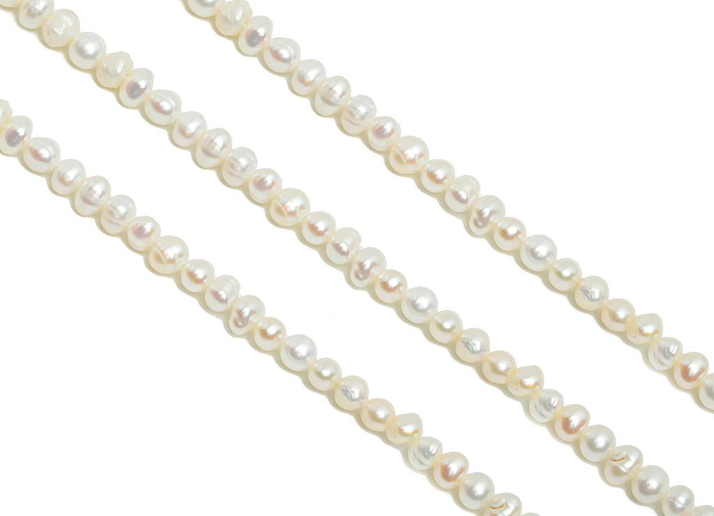 4x3mm Natural Pearl -Classic White Pearls - Pearl 13.5inch/Strand - Pearl Bead for Jewelry - Nugget High-Quality Pearl - 13x14mm - NS2952 - DOMEDBAZAAR