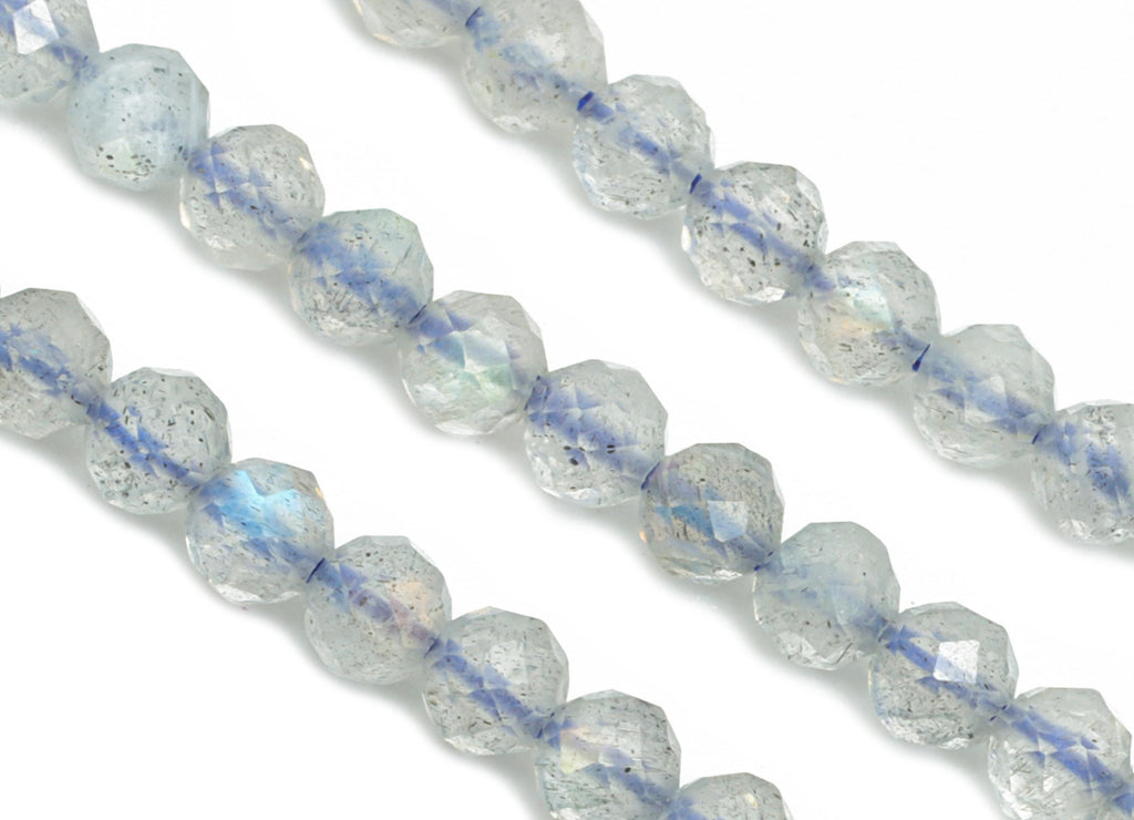 3mm Labradorite Natural Stone Beads - Faceted Round Labradorite 15.5 inch /Strand - DIY Crafting Gemstone Bead - Bead Craft Making - NS2959 - DOMEDBAZAAR