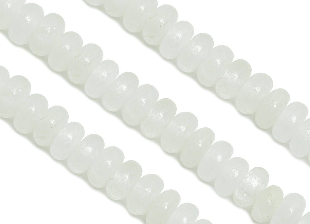 2x4mm White Crystal Natural Stone Bead - Smooth Rondella Beads - White Crystal 15 inch /Strand - Crafting Gemstone Bead - DIY Making -NS2997 - DOMEDBAZAAR