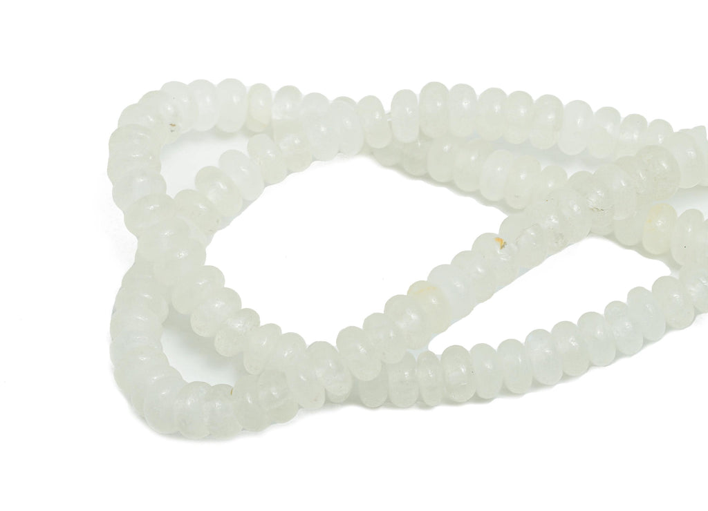 2x4mm White Crystal Natural Stone Bead - Smooth Rondella Beads - White Crystal 15 inch /Strand - Crafting Gemstone Bead - DIY Making -NS2997 - DOMEDBAZAAR