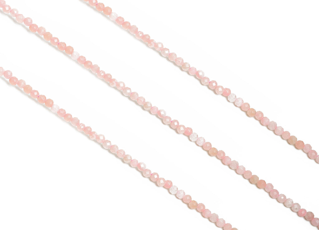 2.31mm Pink Opal Natural Stone Beads - Faceted Pink Opal Bead 6.3 inch /Strand - Gemstone Beads For Bracelet - Crafting Bracelet - NS2457 - DOMEDBAZAAR