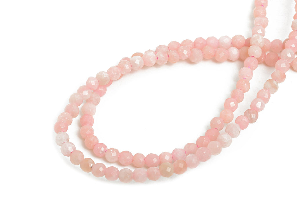 2.31mm Pink Opal Natural Stone Beads - Faceted Pink Opal Bead 6.3 inch /Strand - Gemstone Beads For Bracelet - Crafting Bracelet - NS2457 - DOMEDBAZAAR