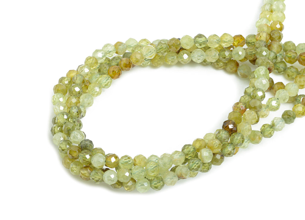 2.64x2.39mm Greengarnet Natural Stone Strand - Faceted Bead 15.35 inch /Strand - Gemstone Beads For Necklace - Necklace Crafting - NS2489 - DOMEDBAZAAR