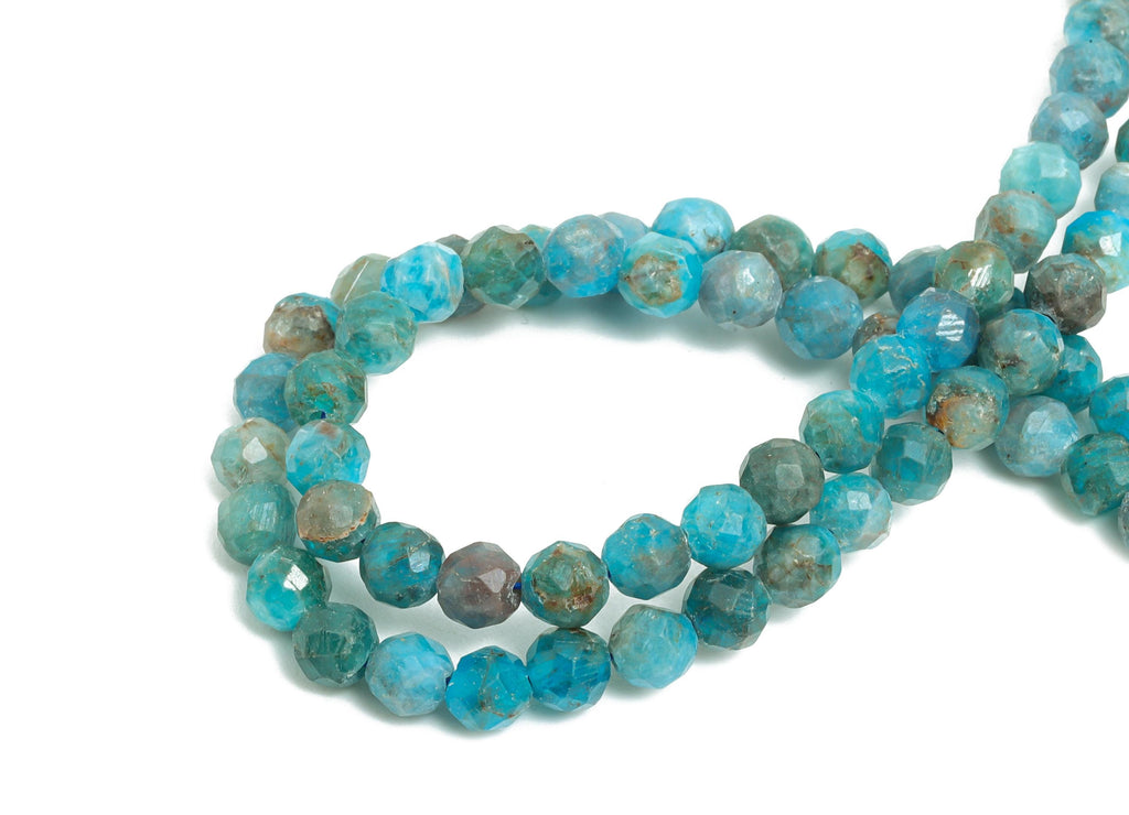 4.1x4mm Moroxite Natural Stone Bead - Faceted Bead 6.3 inch /Strand - Gemstone Beads For Bracelet - Handmade DIY Bracelet Supplies - NS2476 - DOMEDBAZAAR