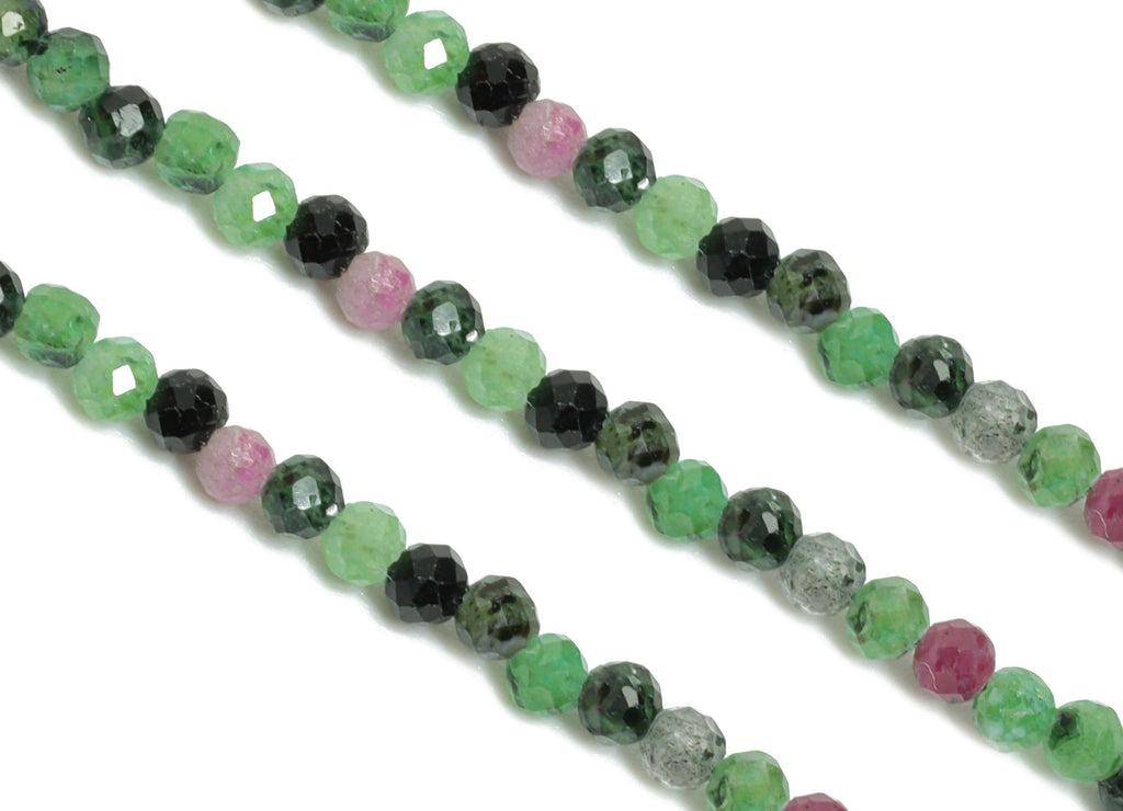 2.6mm Krasnyy Natural Stone Bead - Faceted Bead 6.3 inch /Strand - Gemstone Beads For Bracelet - Handmade DIY Bracelet Supplies - NS2453 - DOMEDBAZAAR