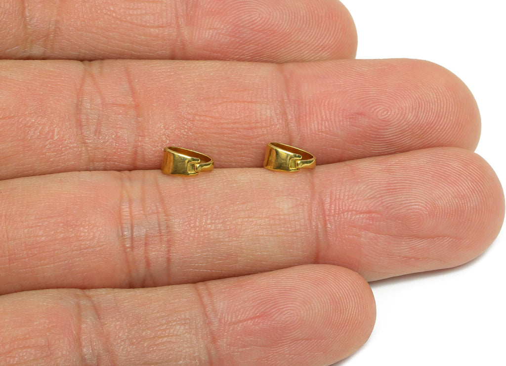 Brass Necklace Pendant Clasps - Raw Brass Detachable Buckle Clasps for Pendant - Melon Seed - Necklace Buckle - 7x4.68x3.4mm - PP11247 - DOMEDBAZAAR