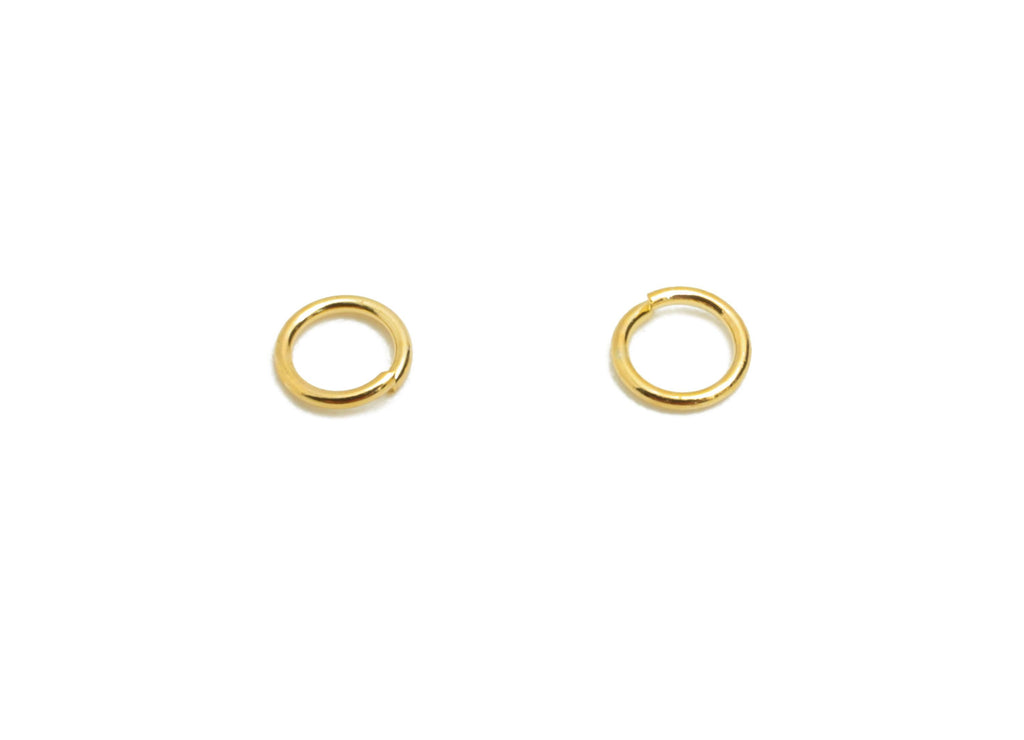 3x0.4mm Brass Open Jump Rings - Gold Jewelry Connector Rings - Brass 18K Real Gold Plating - Crafting and Beading Rings - 4x4x3mm - RGP10425 - DOMEDBAZAAR