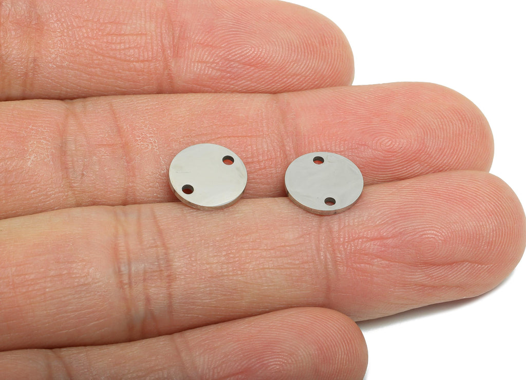Steel Round Connector - Customizable Tiny Round Connector for DIY Jewelry - High-Quality Stainless Steel Coin Connector - 9x9x0.98mm-SS2327 - DOMEDBAZAAR