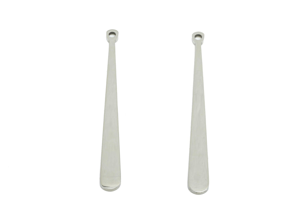 Steel Stick Earring Charm - Minimalist Teardrop Bar Charm for DIY Jewelry - Sleek Drop Stick Stainless Steel Charm - 38x3.85x0.98mm - SS2316 - DOMEDBAZAAR
