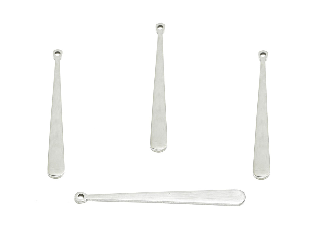 Steel Stick Earring Charm - Minimalist Teardrop Bar Charm for DIY Jewelry - Sleek Drop Stick Stainless Steel Charm - 38x3.85x0.98mm - SS2316 - DOMEDBAZAAR
