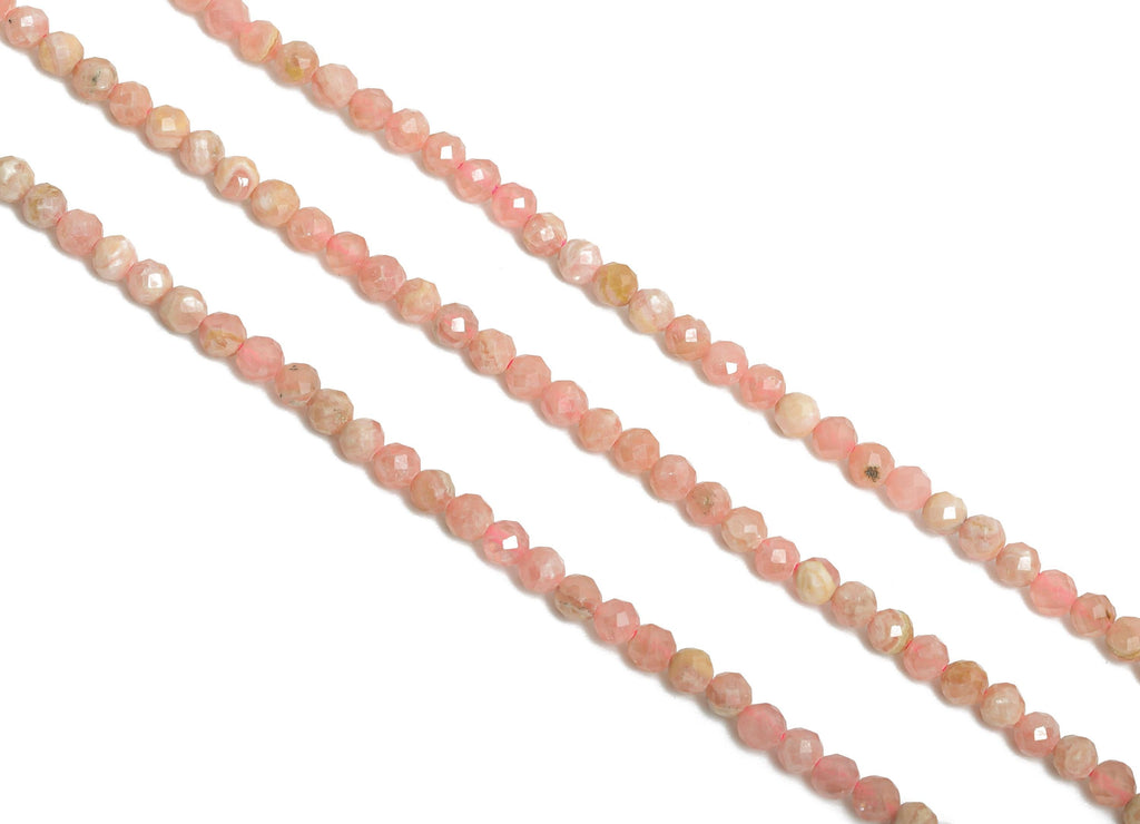 Rhodonite Natural Stone Beads - Round Faceted Rhodonite 15.5 inch /Strand - Gemstone Beads for Handmade - Jewelry Making Beads - NS2430 - DOMEDBAZAAR