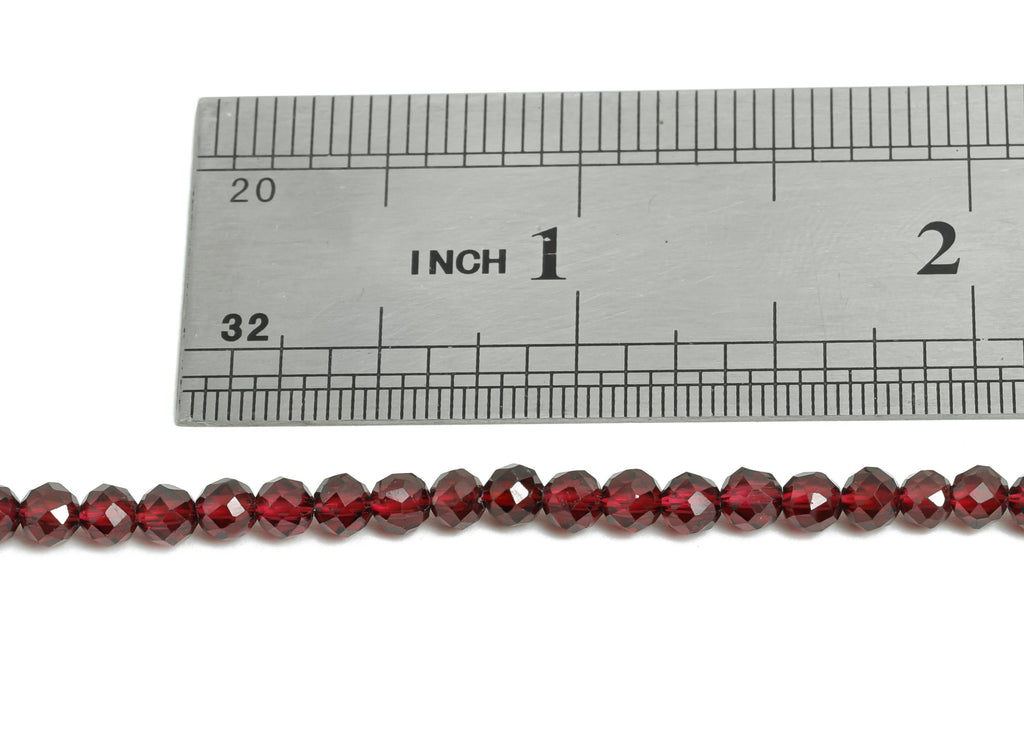4mm Garnet Natural Stone Bead - Faceted Round Garnet 15.5 inch /Strand - Sparking Gemstone Beads for Handmade - Jewelry DIY - NS2419 - DOMEDBAZAAR
