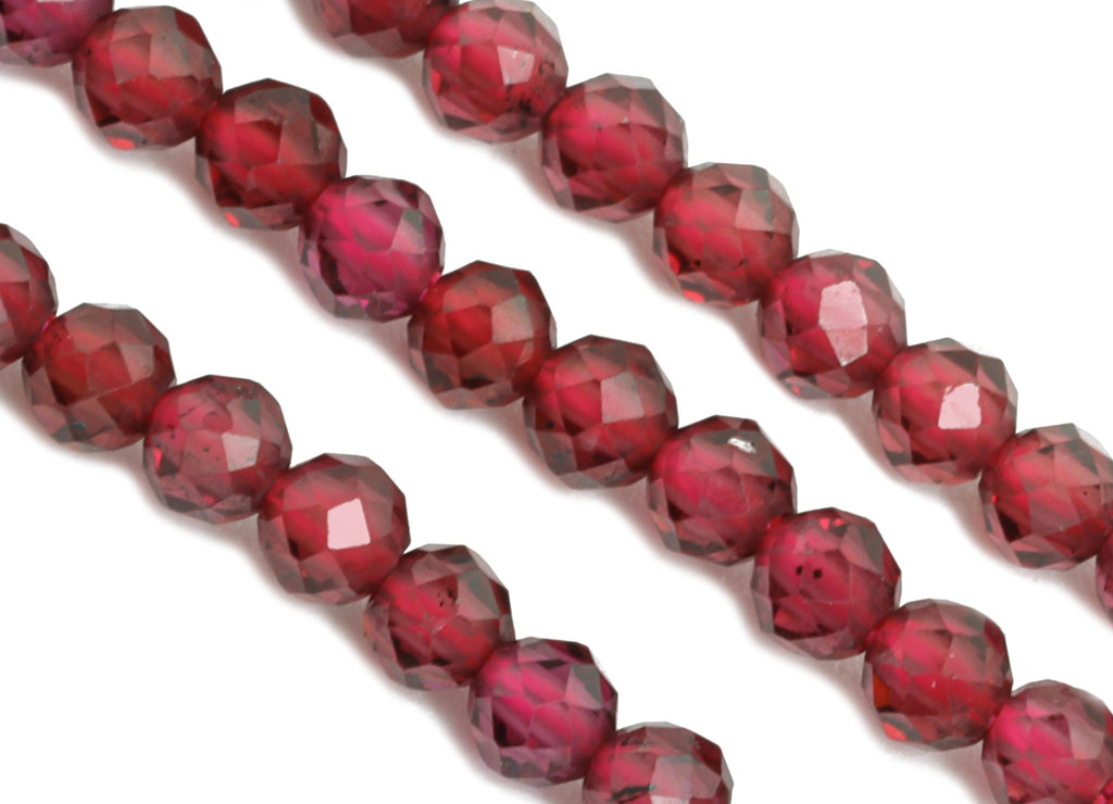 Garnet Natural Stone Beads - Faceted Round Garnet 15.5 inch /Strand - Sparkling Gemstone Beads for Handmade - DIY Crafting Beads - NS2502 - DOMEDBAZAAR