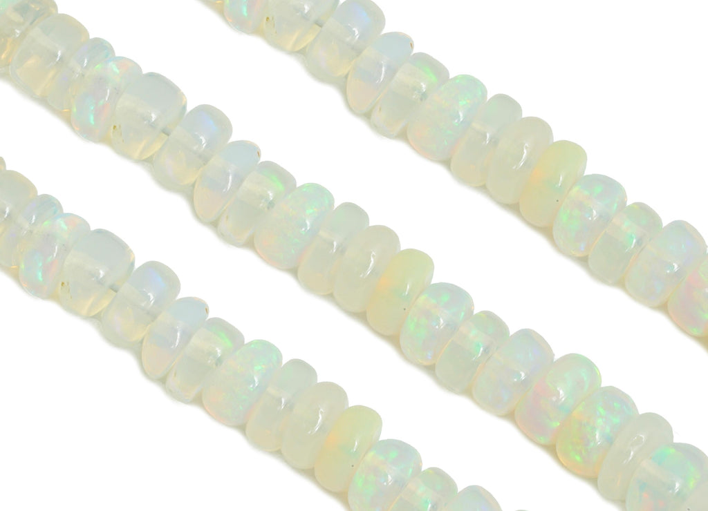 Opal Natural Stone - Smooth Rondella Opal Natural Stone 16.5 Inch/Strand - Rondelle Opal Beads - Opal Necklace Strand - Healing Bead -NS2688 - DOMEDBAZAAR